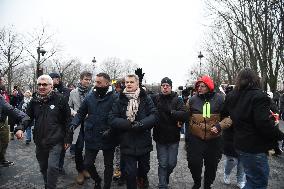 Fabien Roussel at the protest against the immigration law - Paris