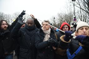 Fabien Roussel at the protest against the immigration law - Paris