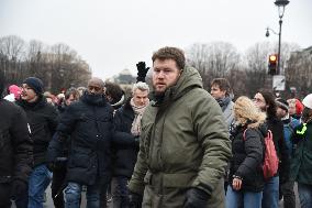 Fabien Roussel at the protest against the immigration law - Paris