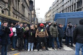 Fabien Roussel at the protest against the immigration law - Paris