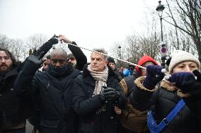 Fabien Roussel at the protest against the immigration law - Paris
