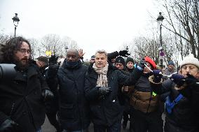 Fabien Roussel at the protest against the immigration law - Paris