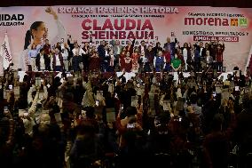 Claudia Sheinbaum Is Sworn In And Receives Declaration As Sole Candidate For The Presidency Of Mexico For The MORENA Party.