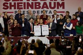 Claudia Sheinbaum Is Sworn In And Receives Declaration As Sole Candidate For The Presidency Of Mexico For The MORENA Party.