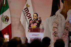 Claudia Sheinbaum Is Sworn In And Receives Declaration As Sole Candidate For The Presidency Of Mexico For The MORENA Party.