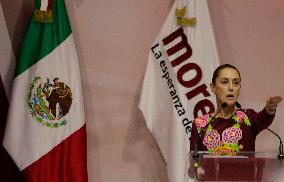 Claudia Sheinbaum Is Sworn In And Receives Declaration As Sole Candidate For The Presidency Of Mexico For The MORENA Party.