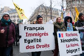 Demonstration Against The Immigration Law At The Call Of 201 Public Figures