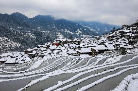 Jiapang Terraces Snow Scenery