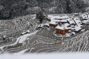 Jiapang Terraces Snow Scenery