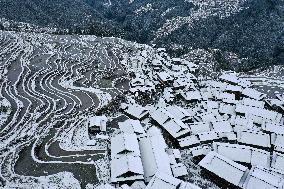 Jiapang Terraces Snow Scenery