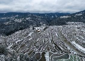 Jiapang Terraces Snow Scenery