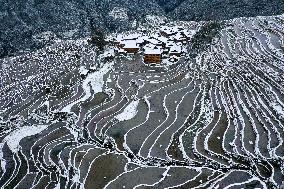 Jiapang Terraces Snow Scenery