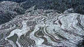 Jiapang Terraces Snow Scenery