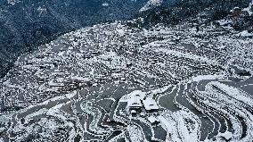 Jiapang Terraces Snow Scenery