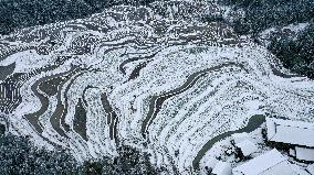 Jiapang Terraces Snow Scenery