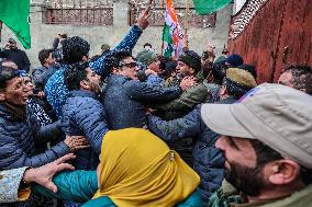 Congress Workers Protest In Kashmir