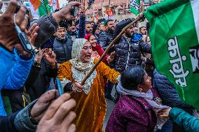 Congress Workers Protest In Kashmir