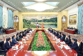 CHINA-BEIJING-WANG HUNING-LAOS-LFNC-PRESIDENT-MEETING (CN)