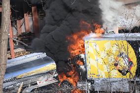 Box Truck Catches Fire In New Jersey