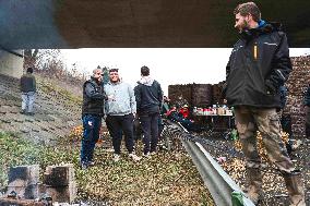 Farmers Block A62 Motorway - South Western France