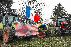 Farmers Block Golfech Nuclear Power Station - South Western France