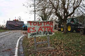 Farmers Block Golfech Nuclear Power Station - South Western France