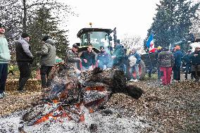 Farmers Block Golfech Nuclear Power Station - South Western France