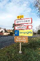 Road Signs Upside Down - South Western France