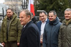 Ukrainian President Volodymyr Zelenskiy Meets With Polish Prime Minister Donald Tusk In Kyiv