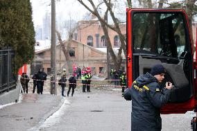 Aftermath of morning rocket attack on Kyiv