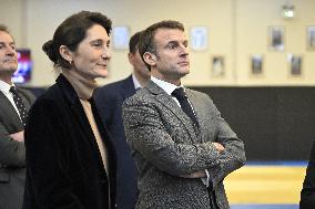 Macron Visits INSEP - Paris