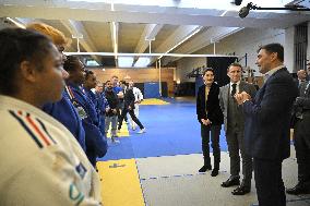 Macron Visits INSEP - Paris