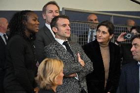 Macron Visits INSEP - Paris