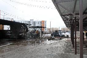 Aftermath of Russian missile attack on Kyiv region
