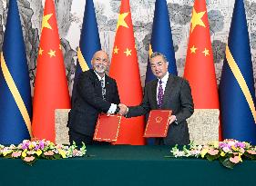 CHINA-BEIJING-NAURU-WANG YI-DIPLOMATIC RELATIONS RESUMPTION(CN)