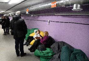 Bomb shelter in Kyiv school