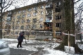 Aftermath of January 23 Russian missile attack on Kyiv