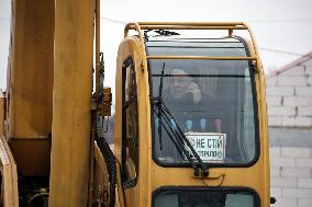 Rebuilding residential quarter in Irpin