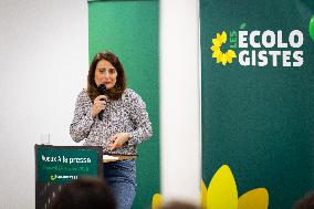 Les Ecologistes Press Conference In Paris