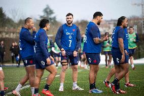 French Rugby Team Training Session In Marcoussis - Paris