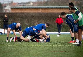 French Rugby Team Training Session In Marcoussis - Paris