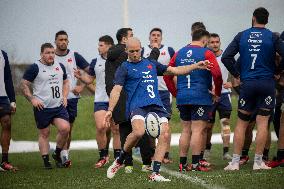 French Rugby Team Training Session In Marcoussis - Paris