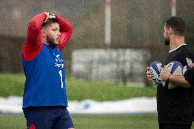 French Rugby Team Training Session In Marcoussis - Paris