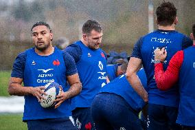 French Rugby Team Training Session In Marcoussis - Paris