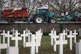 Farmers With Tractors Take Part In A Protest Blocking The A35 Highway In Strasbourg