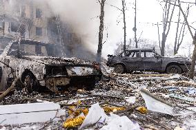 Russian Strike Kills At Least 10 And Wounds Dozens In Kharkiv.