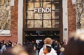 Celebrity Arrivals At Fendi Fashion Show During The Milan Fashion Week Menswear Fall/Winter 2024/2025