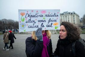Demonstration Against Immigration Law In Paris