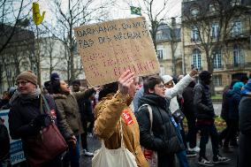 Demonstration Against Immigration Law In Paris