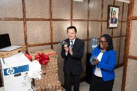 ZAMBIA-LUSAKA-CHINA-EQUIPMENT-DONATION